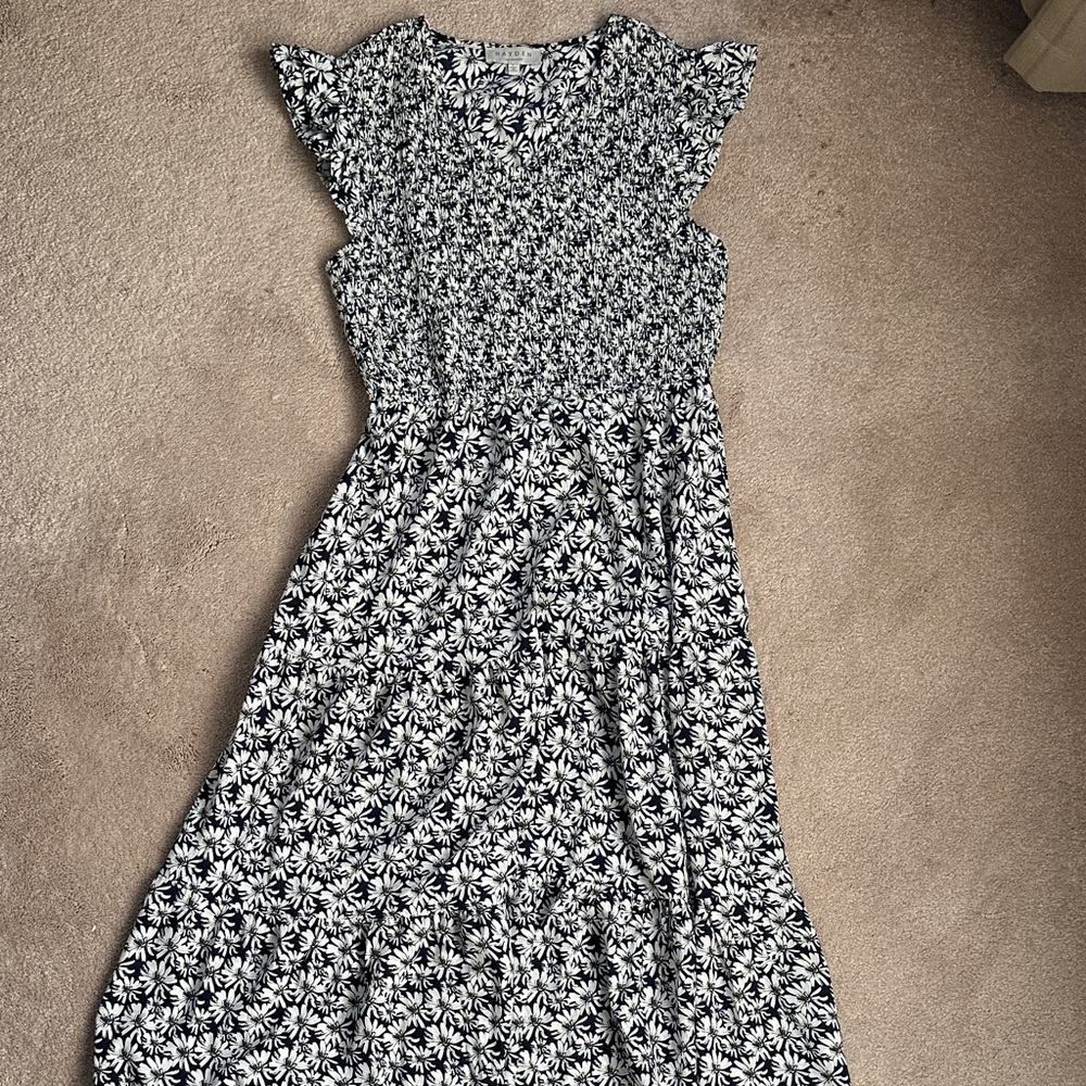 Hayden Black and White Floral Maxi Dress